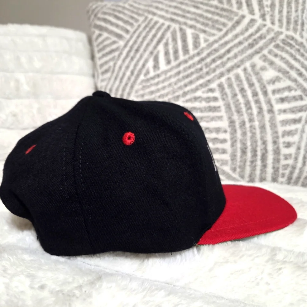 Vtg‎ 90s NIKE Air Jordan Jumpman Wool Snapback Hat Chicago Bulls Cap Bred EUC